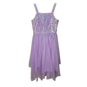ZUNIE‎ GIRL Lavender Purple Sleeveless Sequin Glitter Dress XL 14/16